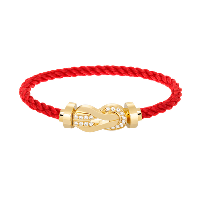 [Dawnora Jewelry]CHANCE LARGE 8 FIGURE BUCKLE HALF DIAMOND BRACELET GOLD