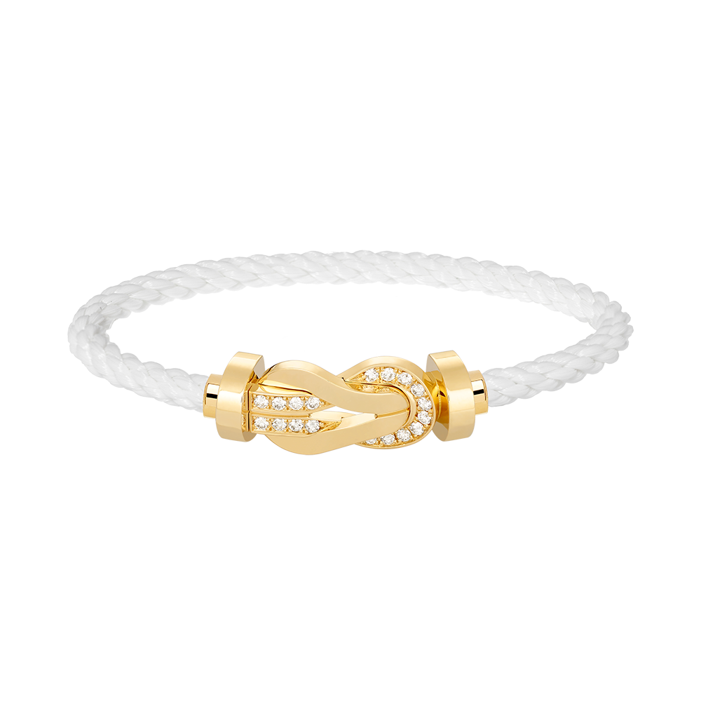 [Dawnora Jewelry]CHANCE LARGE 8 FIGURE BUCKLE HALF DIAMOND BRACELET GOLD