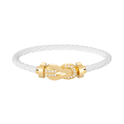 [Dawnora Jewelry]CHANCE LARGE 8 FIGURE BUCKLE HALF DIAMOND BRACELET GOLD