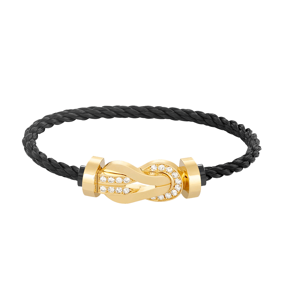 [Dawnora Jewelry]CHANCE LARGE 8 FIGURE BUCKLE HALF DIAMOND BRACELET GOLD