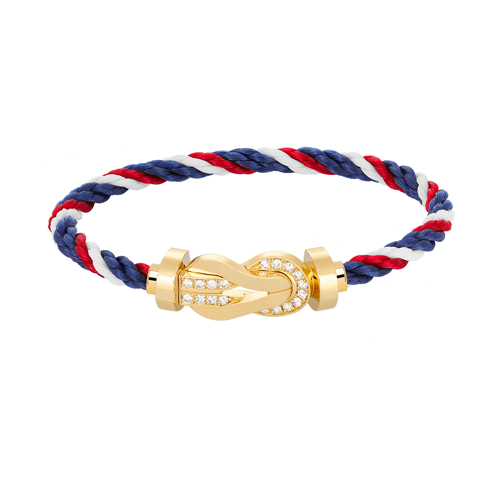 [Dawnora Jewelry]CHANCE LARGE 8 FIGURE BUCKLE HALF DIAMOND BRACELET GOLD