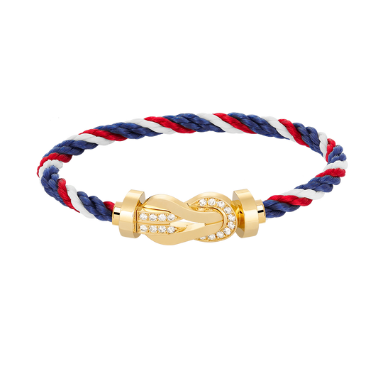[Dawnora Jewelry]CHANCE LARGE 8 FIGURE BUCKLE HALF DIAMOND BRACELET GOLD