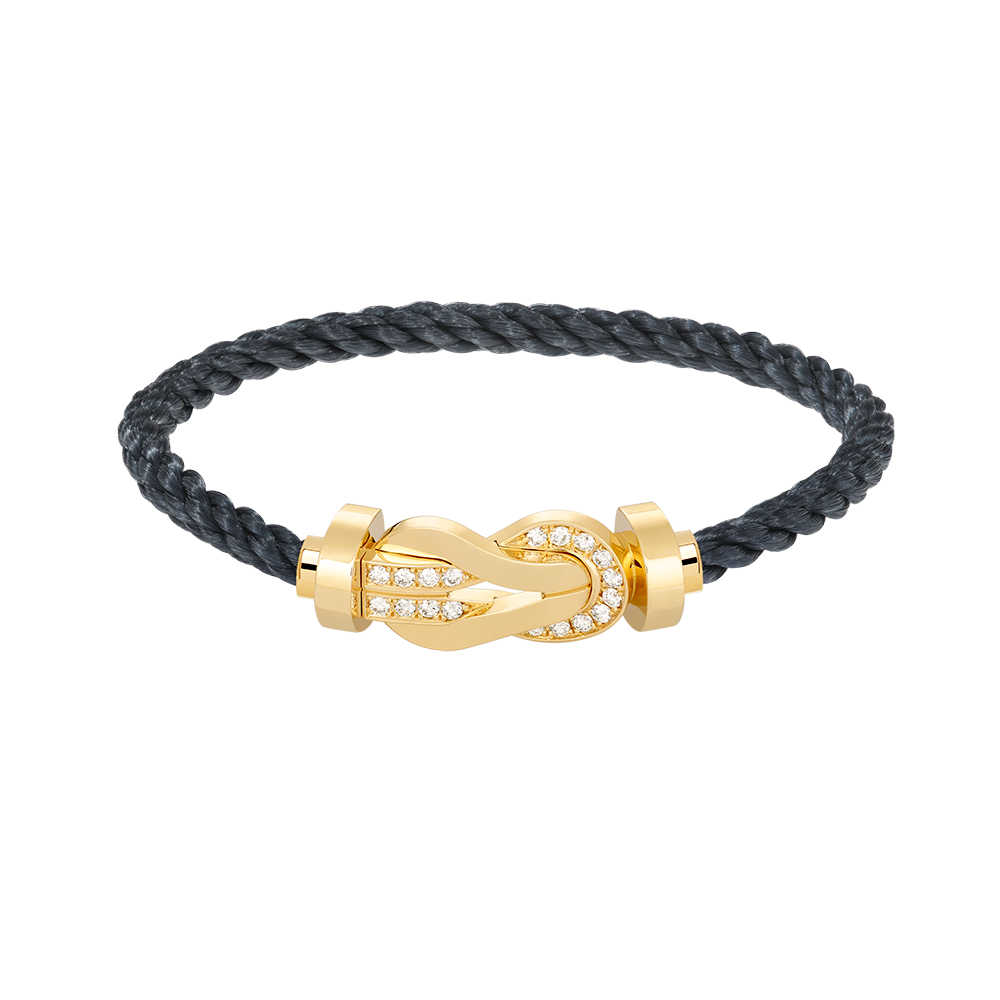 [Dawnora Jewelry]CHANCE LARGE 8 FIGURE BUCKLE HALF DIAMOND BRACELET GOLD