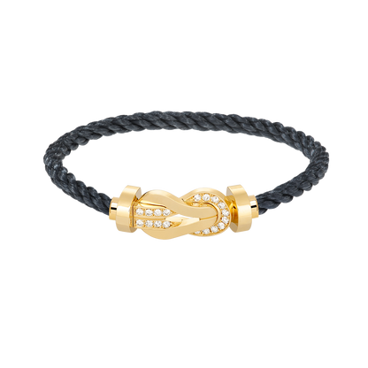 [Dawnora Jewelry]CHANCE LARGE 8 FIGURE BUCKLE HALF DIAMOND BRACELET GOLD