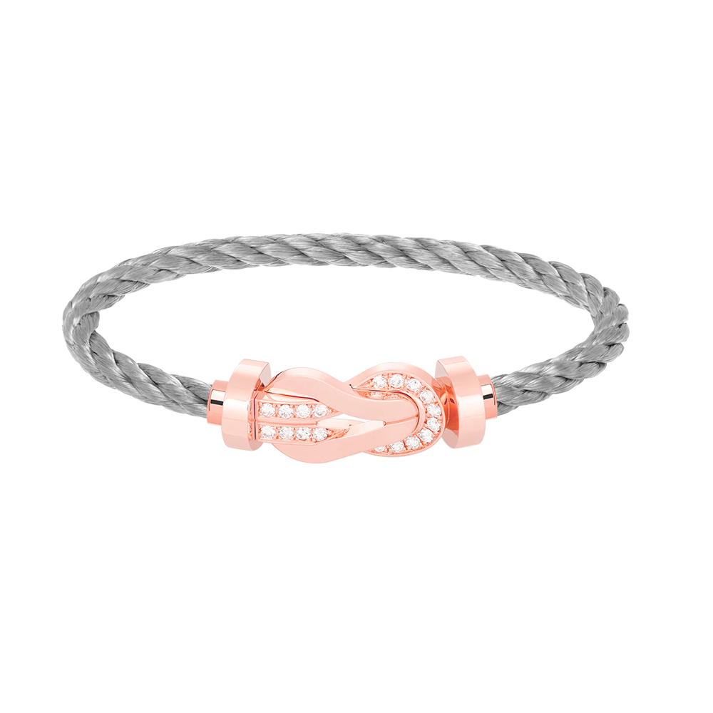 [Dawnora Jewelry]CHANCE LARGE 8 FIGURE BUCKLE HALF DIAMOND BRACELET ROSE GOLD