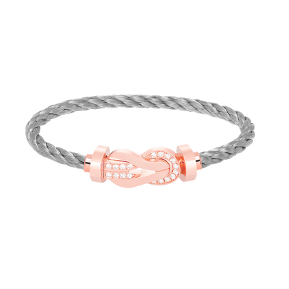 [Dawnora Jewelry]CHANCE LARGE 8 FIGURE BUCKLE HALF DIAMOND BRACELET ROSE GOLD
