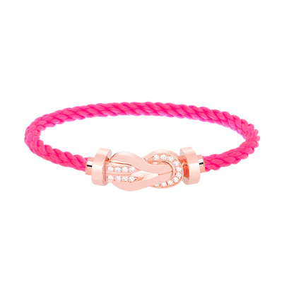 [Dawnora Jewelry]CHANCE LARGE 8 FIGURE BUCKLE HALF DIAMOND BRACELET ROSE GOLD