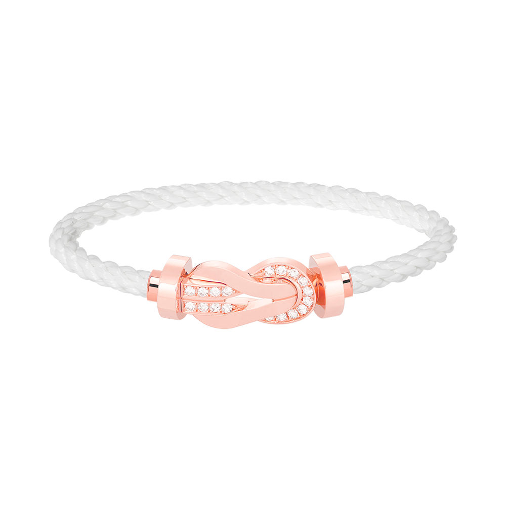 [Dawnora Jewelry]CHANCE LARGE 8 FIGURE BUCKLE HALF DIAMOND BRACELET ROSE GOLD