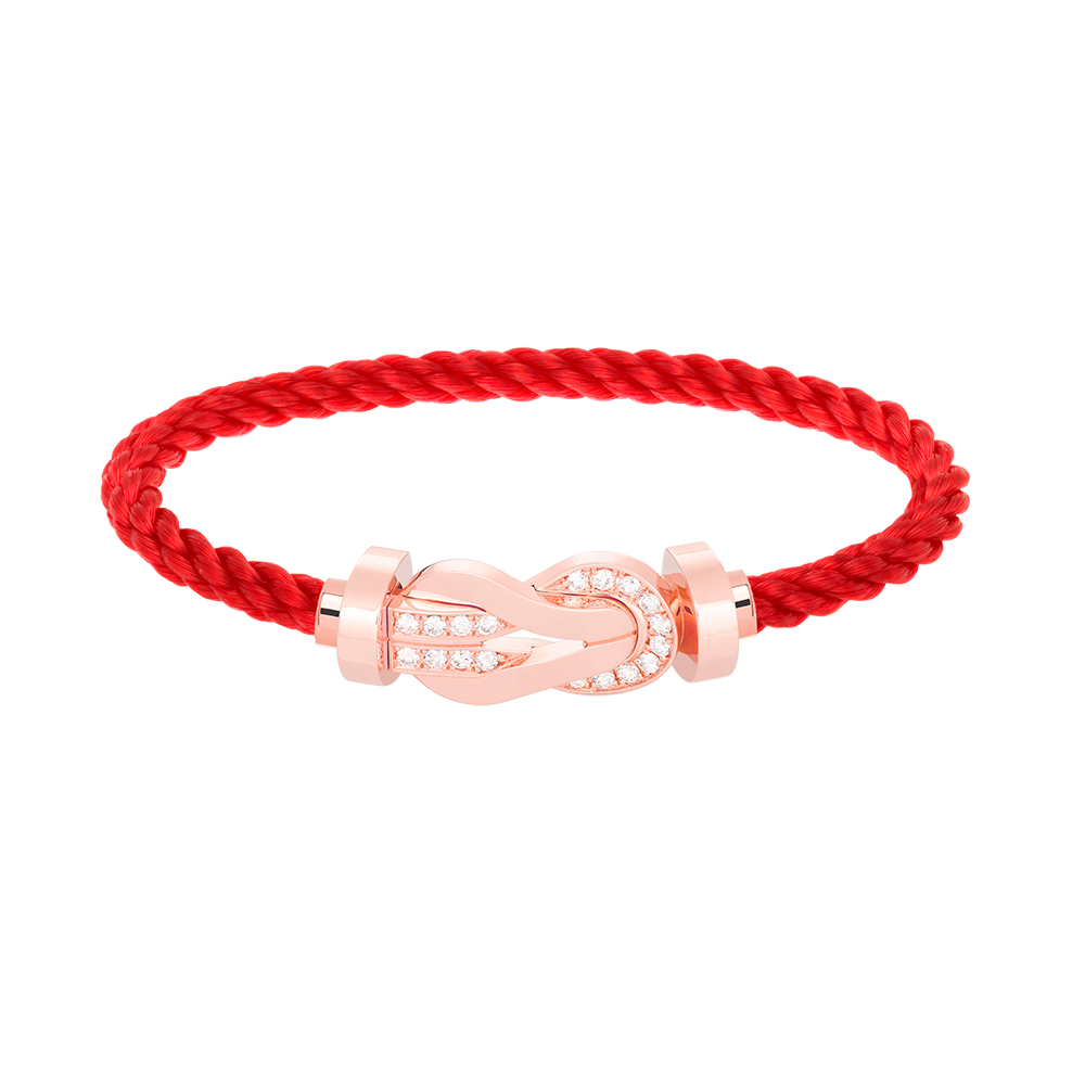 [Dawnora Jewelry]CHANCE LARGE 8 FIGURE BUCKLE HALF DIAMOND BRACELET ROSE GOLD