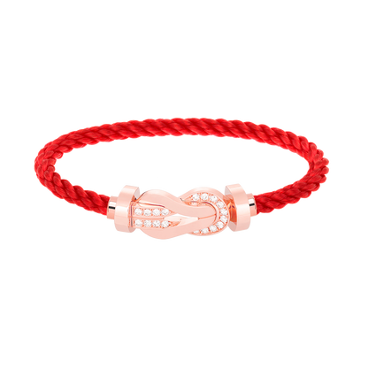 [Dawnora Jewelry]CHANCE LARGE 8 FIGURE BUCKLE HALF DIAMOND BRACELET ROSE GOLD