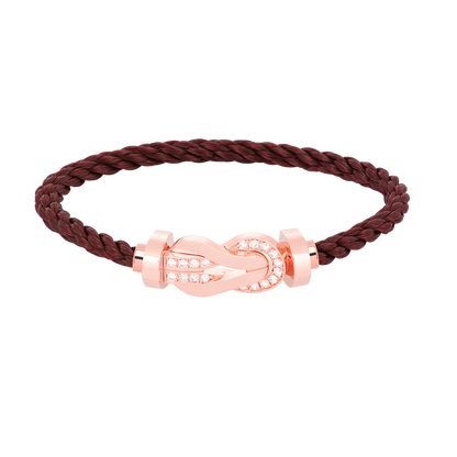 [Dawnora Jewelry]CHANCE LARGE 8 FIGURE BUCKLE HALF DIAMOND BRACELET ROSE GOLD