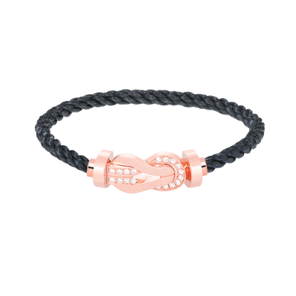 [Dawnora Jewelry]CHANCE LARGE 8 FIGURE BUCKLE HALF DIAMOND BRACELET ROSE GOLD