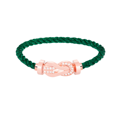 [Dawnora Jewelry]CHANCE LARGE 8 FIGURE BUCKLE HALF DIAMOND BRACELET ROSE GOLD