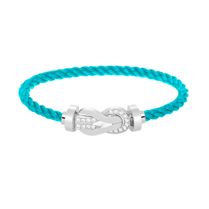 [Dawnora Jewelry]CHANCE LARGE 8 FIGURE BUCKLE HALF DIAMOND BRACELET SILVER