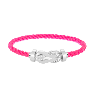 [Dawnora Jewelry]CHANCE LARGE 8 FIGURE BUCKLE HALF DIAMOND BRACELET SILVER