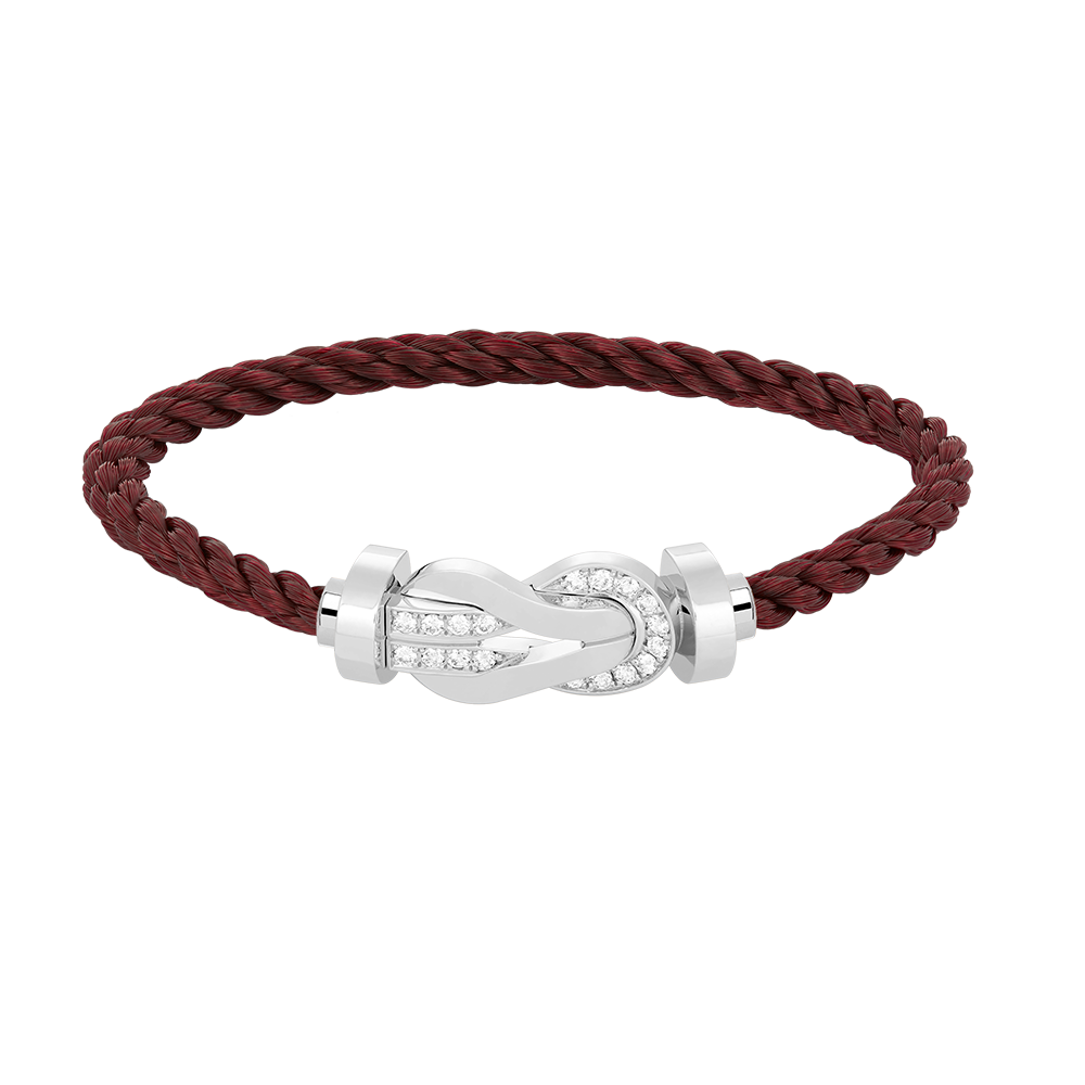 [Dawnora Jewelry]CHANCE LARGE 8 FIGURE BUCKLE HALF DIAMOND BRACELET SILVER