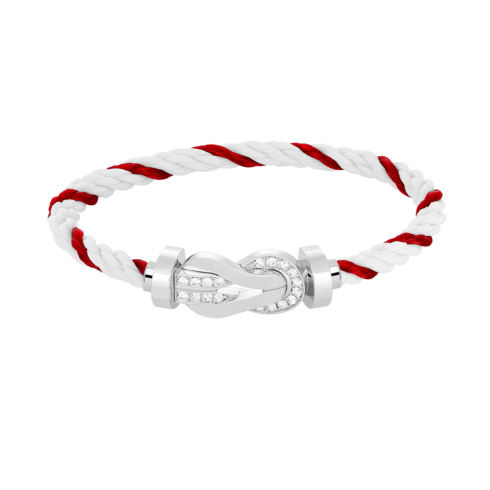[Dawnora Jewelry]CHANCE LARGE 8 FIGURE BUCKLE HALF DIAMOND BRACELET SILVER