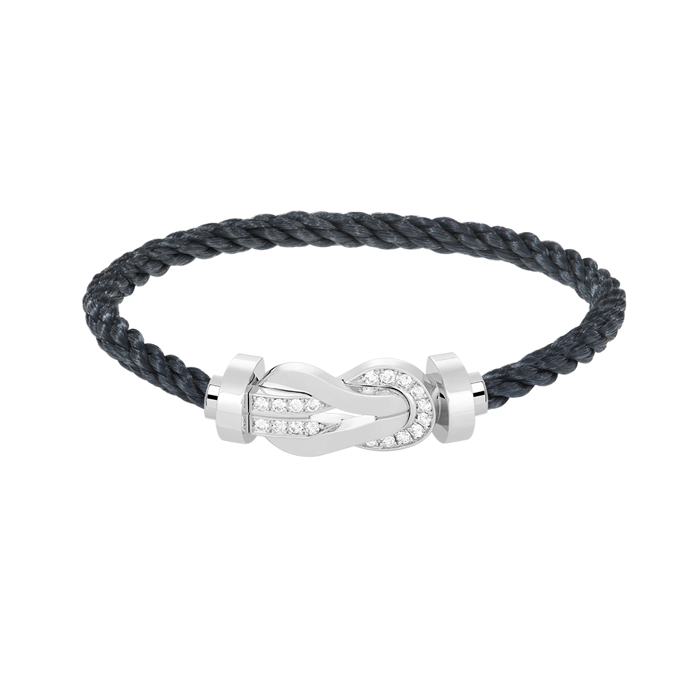 [Dawnora Jewelry]CHANCE LARGE 8 FIGURE BUCKLE HALF DIAMOND BRACELET SILVER