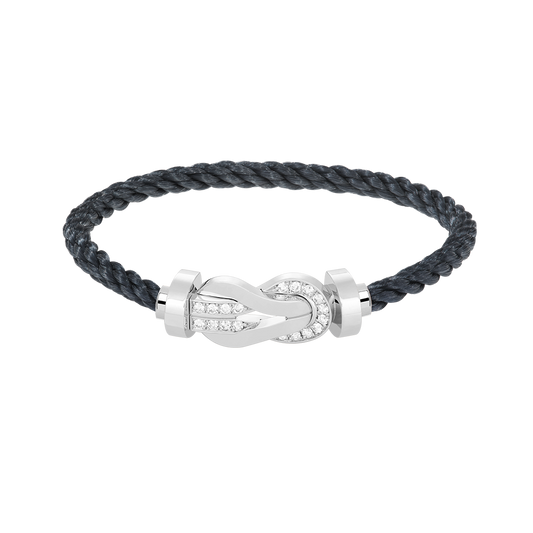 [Dawnora Jewelry]CHANCE LARGE 8 FIGURE BUCKLE HALF DIAMOND BRACELET SILVER