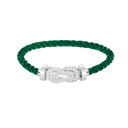 [Dawnora Jewelry]CHANCE LARGE 8 FIGURE BUCKLE HALF DIAMOND BRACELET SILVER