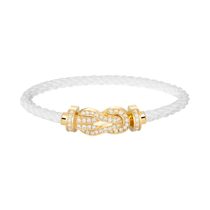 [Dawnora Jewelry]CHANCE LARGE 8 FIGURE BUCKLE FULLDIAMOND BRACELET GOLD