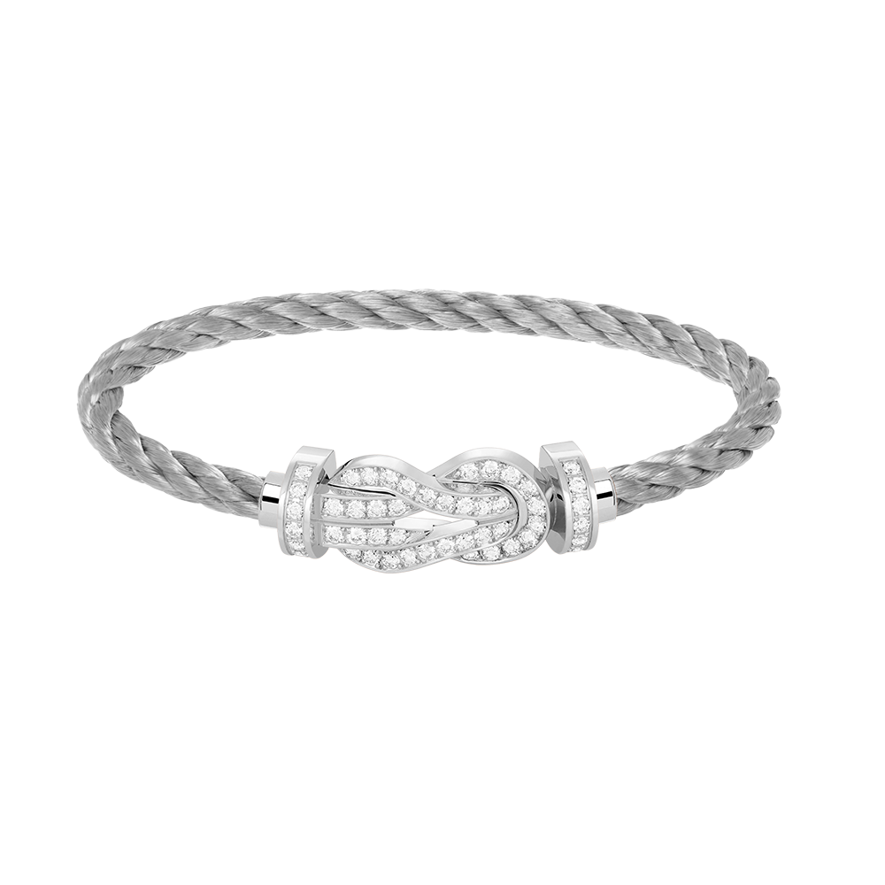 [Dawnora Jewelry]CHANCE LARGE 8 FIGURE BUCKLE FULL DIAMOND BRACELET SILVER