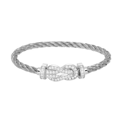 [Dawnora Jewelry]CHANCE LARGE 8 FIGURE BUCKLE FULL DIAMOND BRACELET SILVER