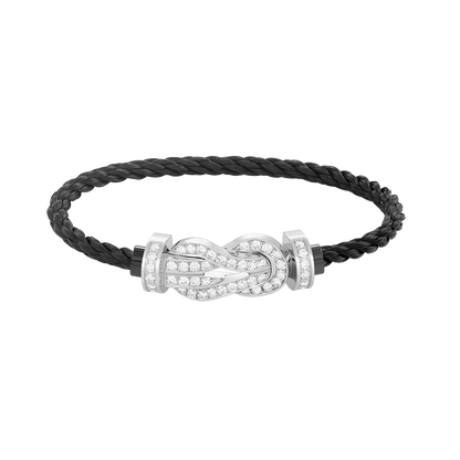 [Dawnora Jewelry]CHANCE LARGE 8 FIGURE BUCKLE FULL DIAMOND BRACELET SILVER