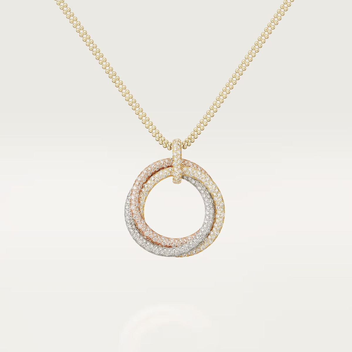 [Dawnora Jewelry]TRINITY LARGE FULL DIAMOND  NECKLACE