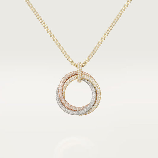 [Dawnora Jewelry]TRINITY LARGE FULL DIAMOND  NECKLACE