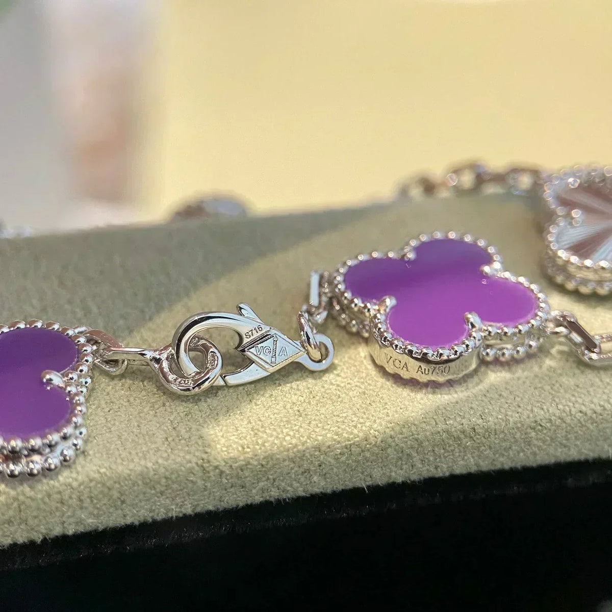 [Dawnora Jewelry] CLOVER 5 MOTIF VIOLET BRACELET COLLECTION