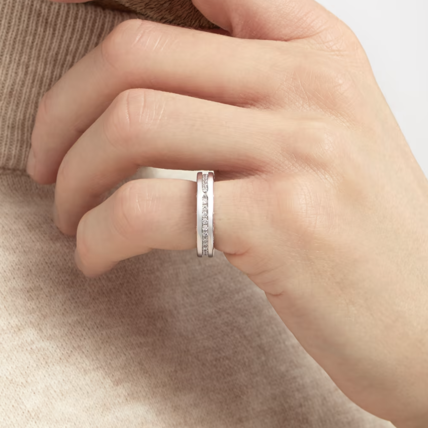 [Dawnora Jewelry]ZERO 1 ONE-BAND PAVED DIAMONDS ON THE SPIRAL RING