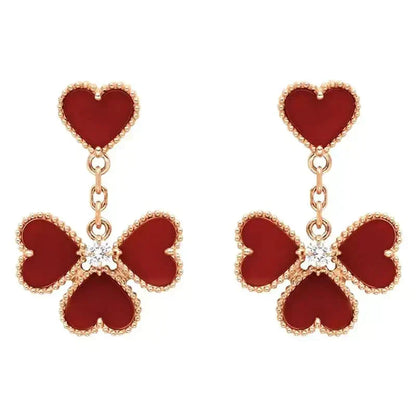 [Dawnora Jewelry]SWEET CLOVER CARNELIAN EARRINGS