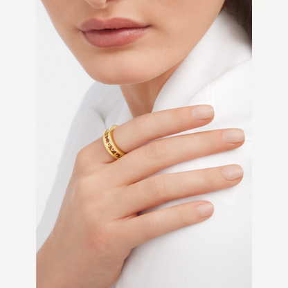 [Dawnora Jewelry]ZERO 1 ONE-BAND WITH OPENWORK LOGO SPIRAL RING