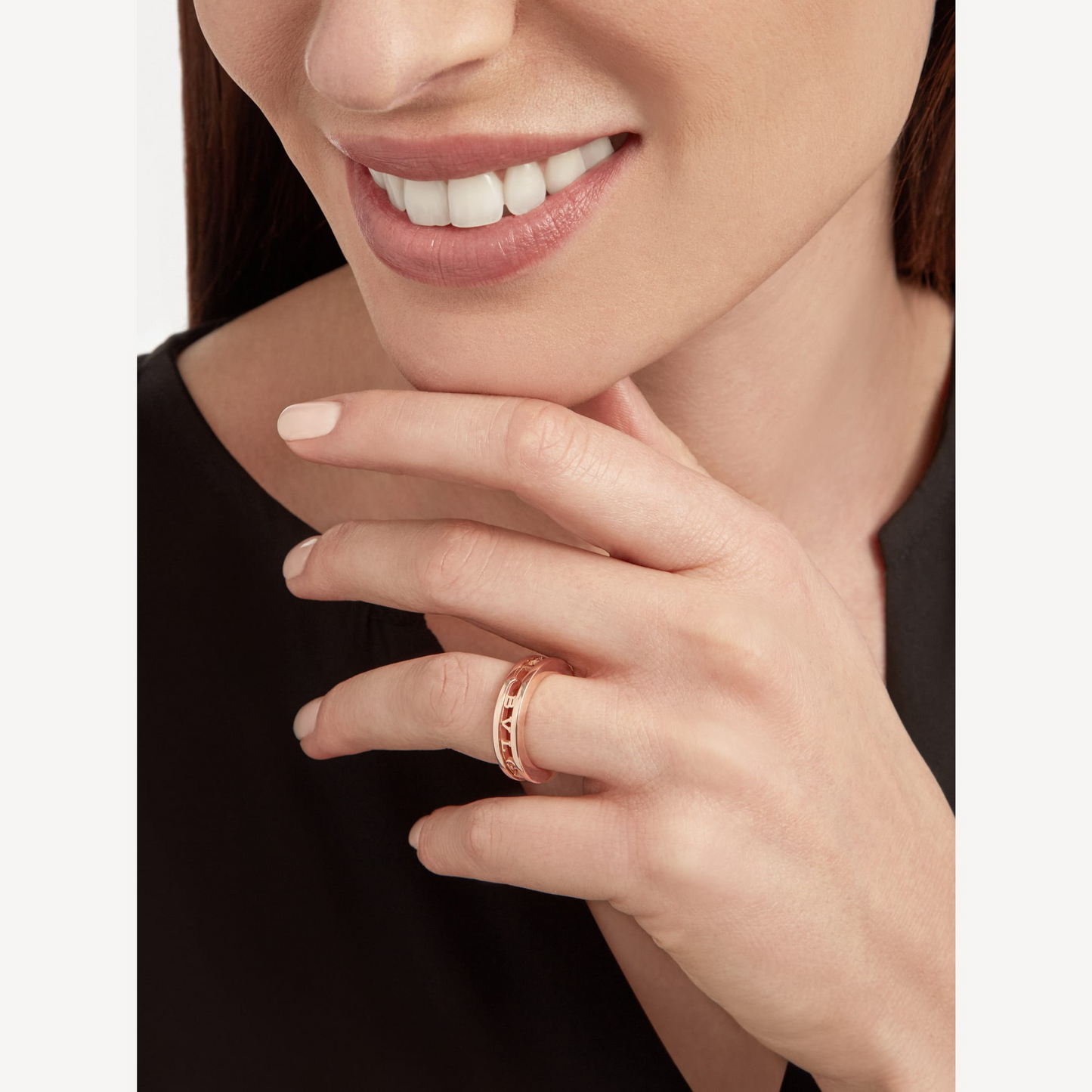 [Dawnora Jewelry]ZERO 1 ONE-BAND WITH OPENWORK LOGO SPIRAL RING