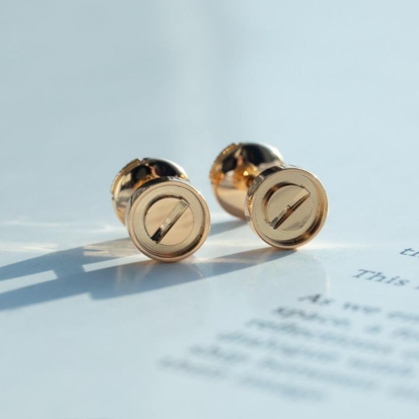 [Dawnora Jewelry]LOVE EARRINGS PINK GOLD 10MM