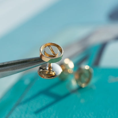 [Dawnora Jewelry]LOVE EARRINGS PINK GOLD 10MM