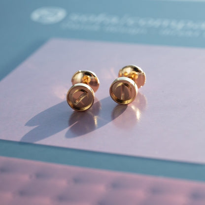 [Dawnora Jewelry]LOVE EARRINGS PINK GOLD 10MM