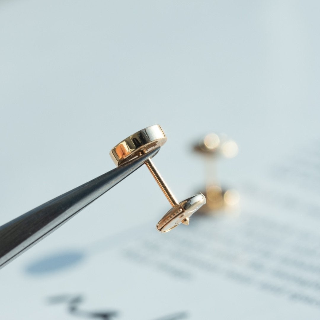 [Dawnora Jewelry]LOVE EARRINGS PINK GOLD 10MM