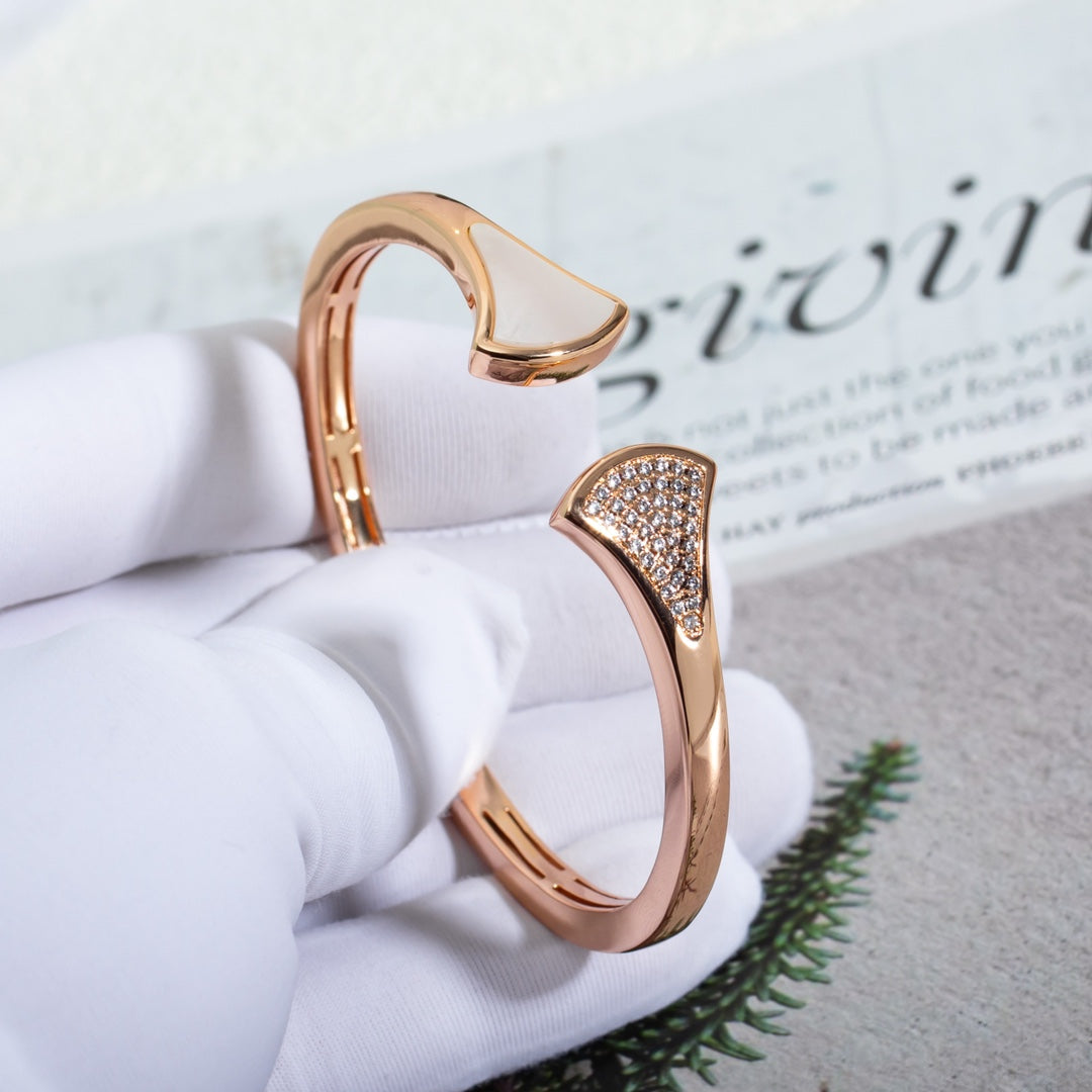 [Dawnora Jewelry]DREAM BRACELET OPEN PINK GOLD MOP DIAMOND