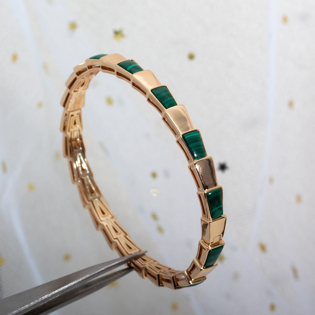 [Dawnora Jewelry]SERPENTI BRACELET PINK GOLD MALACHITE