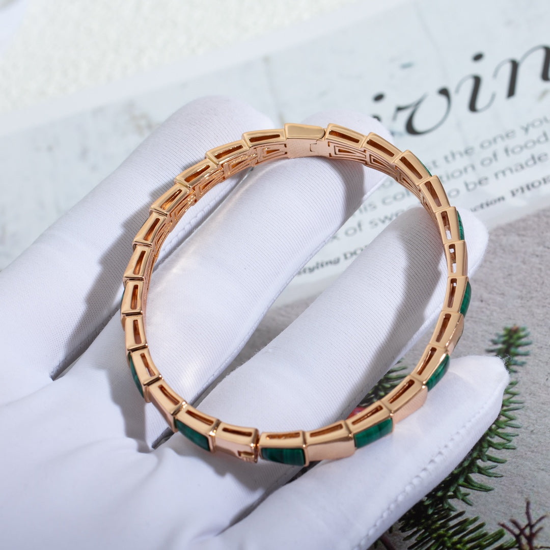[Dawnora Jewelry]SERPENTI BRACELET PINK GOLD MALACHITE