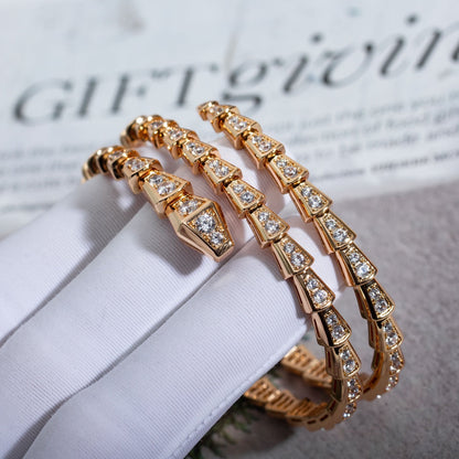 [Dawnora Jewelry]SERPENTI BRACELET PINK GOLD DIAMOND DOUBLE ROW