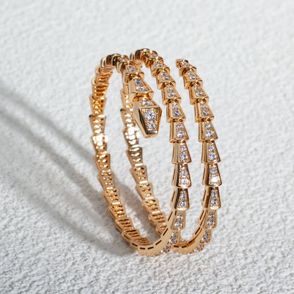 [Dawnora Jewelry]SERPENTI BRACELET PINK GOLD DIAMOND DOUBLE ROW