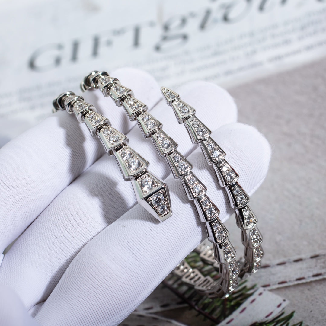 [Dawnora Jewelry]SERPENTI BRACELET SILVER DIAMOND DOUBLE ROW