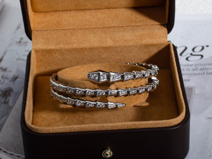 [Dawnora Jewelry]SERPENTI BRACELET SILVER DIAMOND DOUBLE ROW