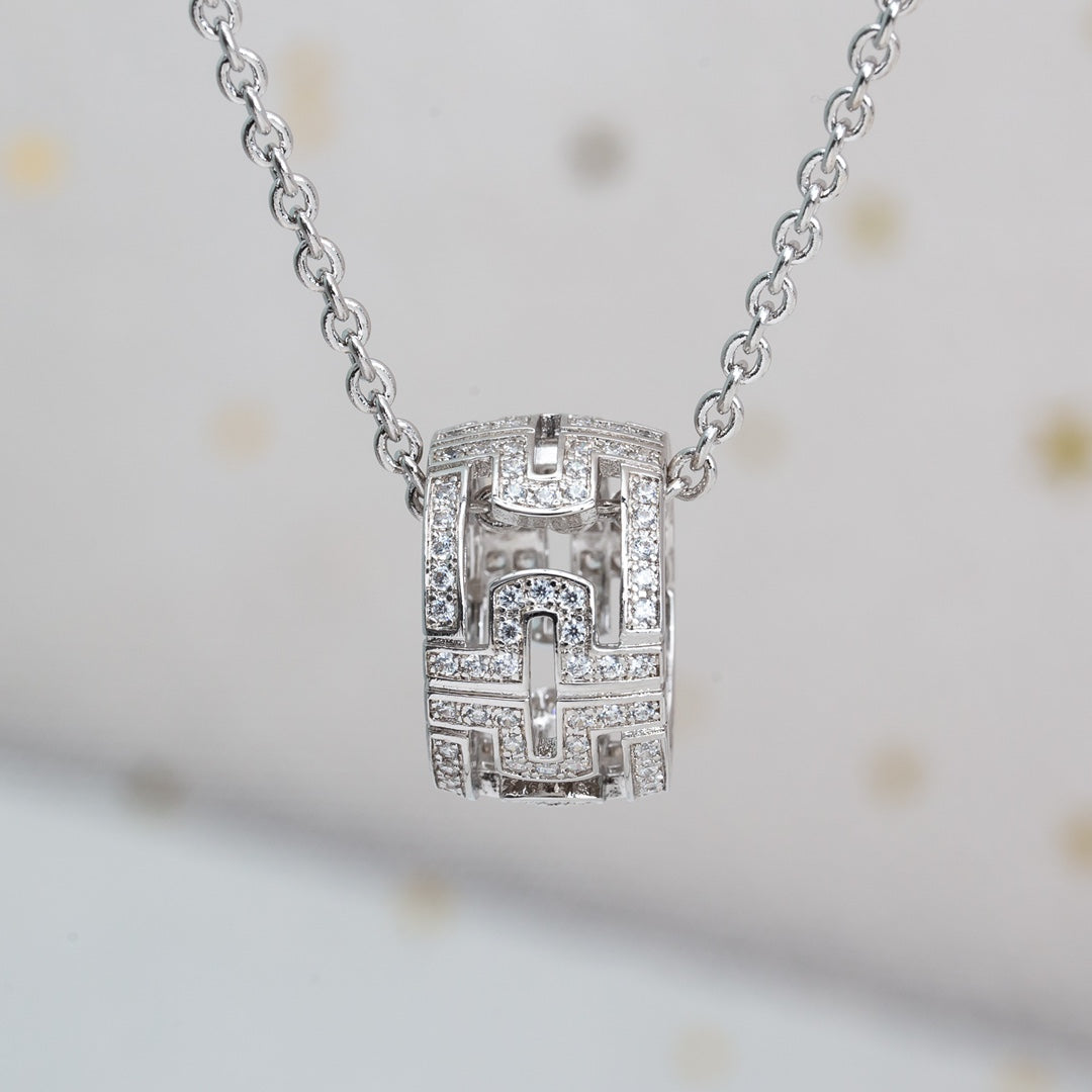 [Dawnora Jewelry]PARENTESI NECKLACE SILVER DIAMOND