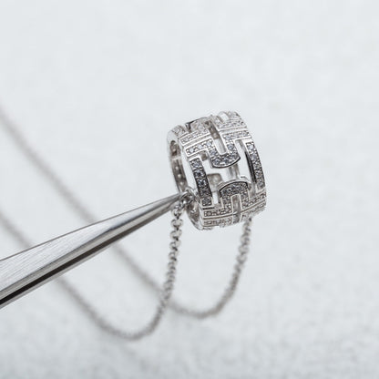 [Dawnora Jewelry]PARENTESI NECKLACE SILVER DIAMOND