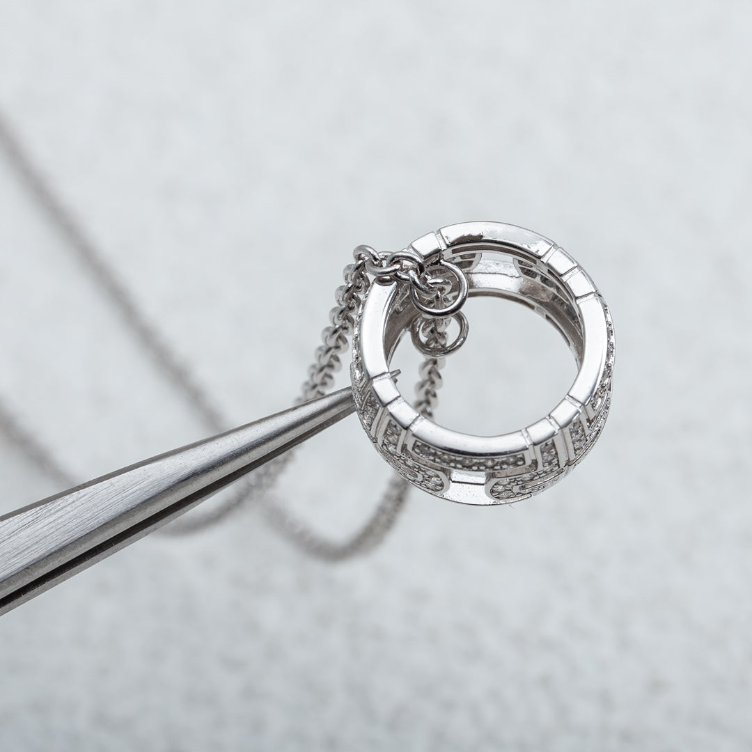 [Dawnora Jewelry]PARENTESI NECKLACE SILVER DIAMOND