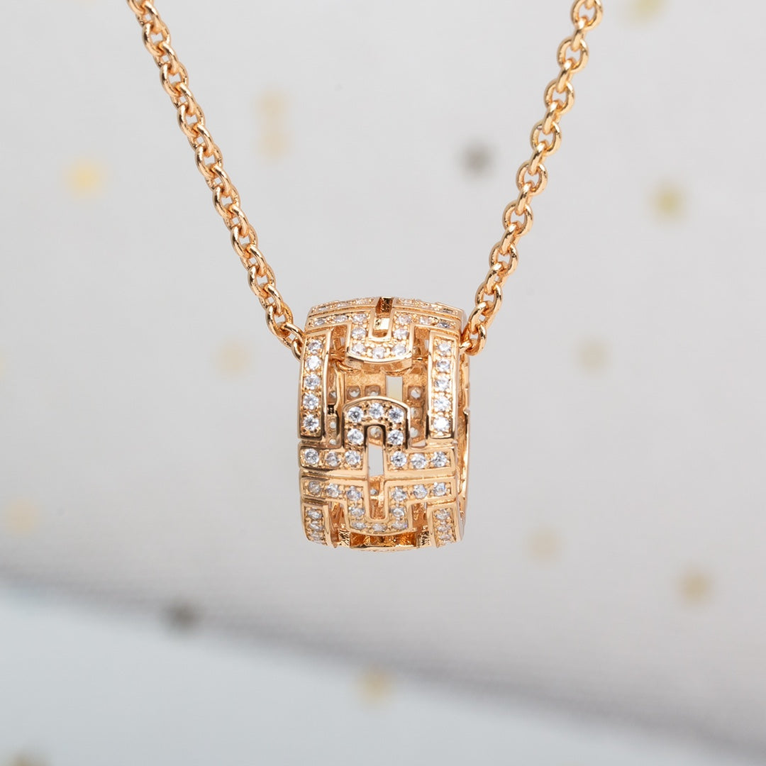 [Dawnora Jewelry]PARENTESI NECKLACE PINK GOLD DIAMOND